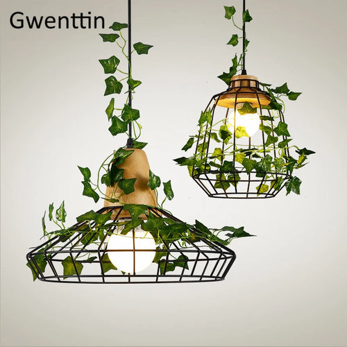 Moderne Pendelleuchte aus Holz mit LED-Beleuchtung für Pflanzen - vue 3 sur 12