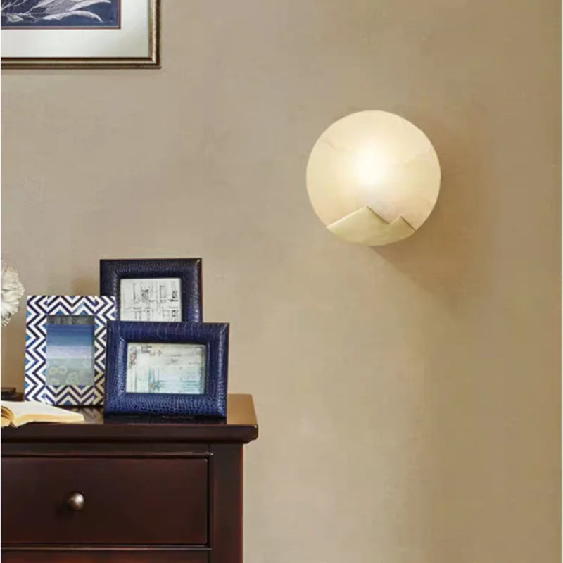 applique murale en cuivre et marbre design moderne décoratif - vue 5 sur 6
