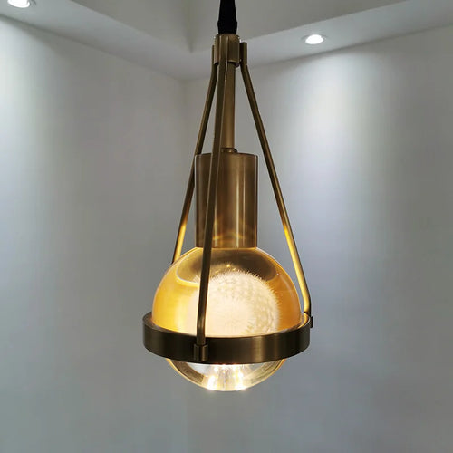 LED-Pendelleuchte Loft Kupfer Kristall Nordisch - vue 5 sur 12