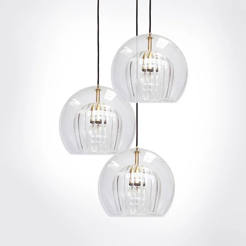 Luxuriöse Glas-Pendelleuchte für moderne Innenräume - vue 4 sur 8