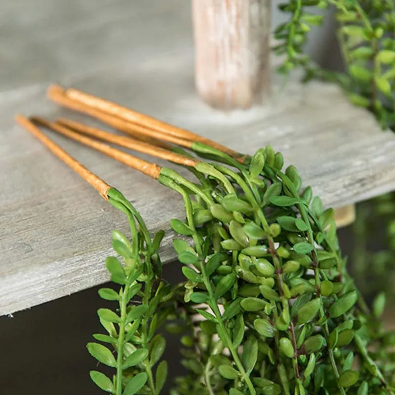 plantes succulentes artificielles pour décoration murale en rotin - vue 6 sur 7