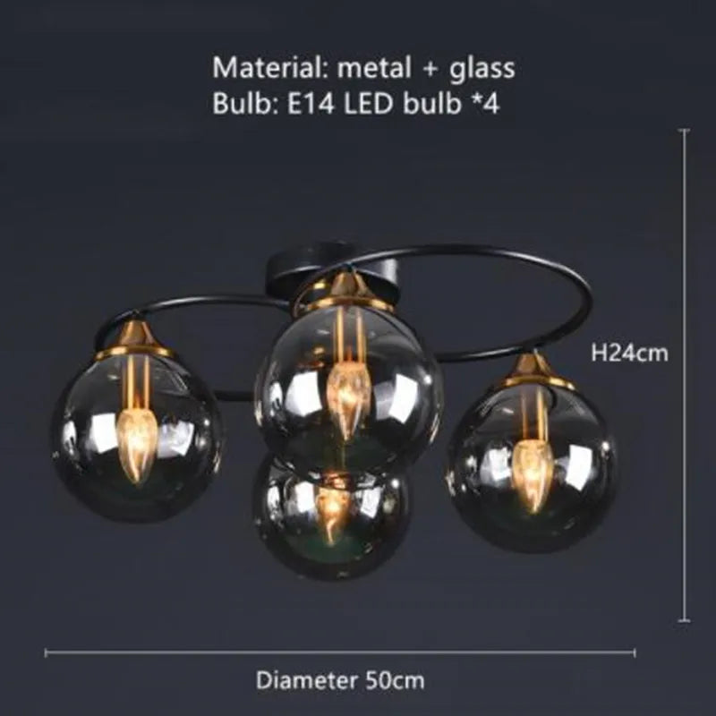 suspension en verre créative pour décoration intérieure minimaliste