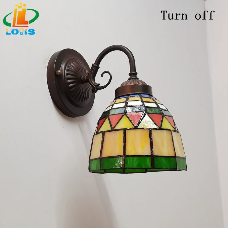 applique murale en verre teinté style européen avec éclairage LED - vue 6 sur 6