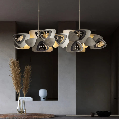 lustre en cristal de luxe géométrique créatif postmoderne en acier inoxydable