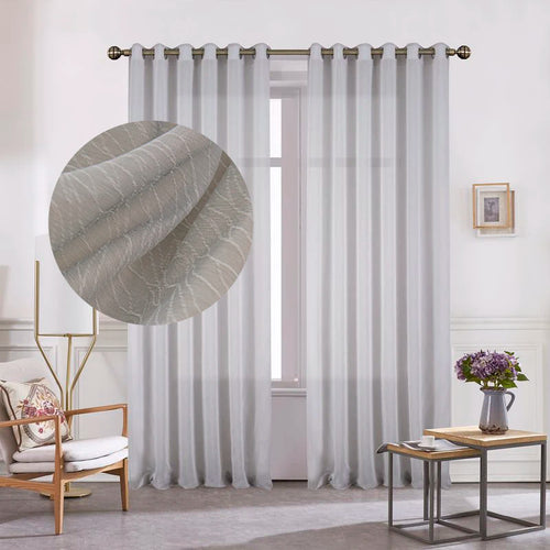 Voilage jacquard floral style rétro pour salon chambre