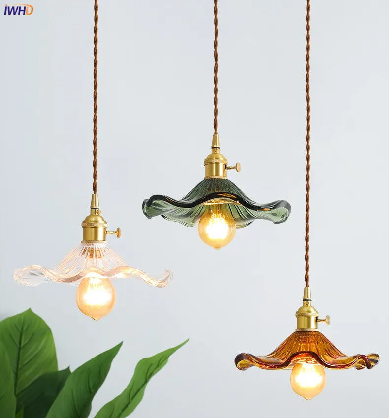 Suspension design Style nordique Simple à LED fleurs en verre - vue 5 sur 15