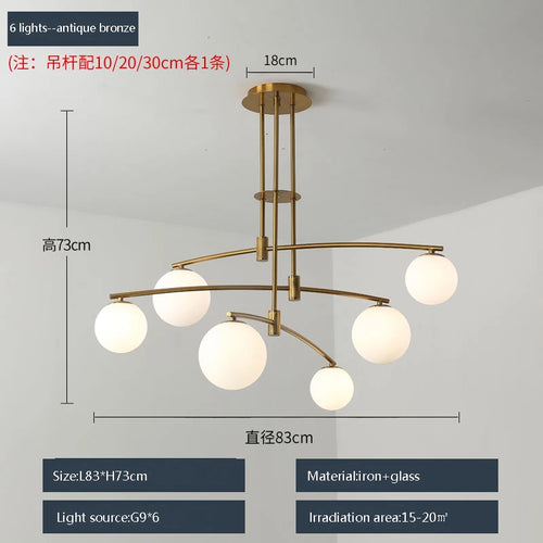 Moderne Pendelleuchte aus Metall und Glas für den Innenbereich - vue 19 sur 18