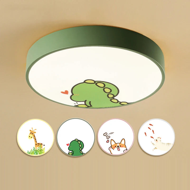 Plafonnier de chambre d'enfants moderne avec télécommande appliques acryliques de dessin animé mignon LED plafonnier rond éclairage d'enfants de fille - vue 7 sur 18