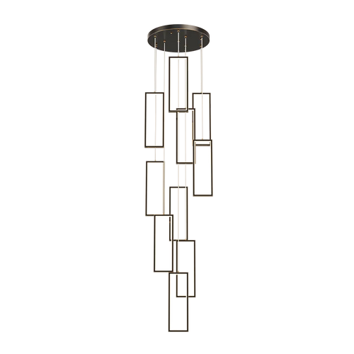 lustre led rectangulaire moderne en cuivre pour escaliers et loft
