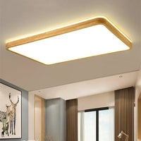 plafonnier led ultra-fin japonais bois massif design moderne 2021