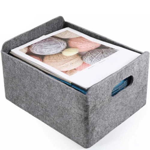 HOT-2Pcs Felt Storage Basket/Bin with Handles, Collapsible & Convenient Storage Solution - vue 5 sur 7