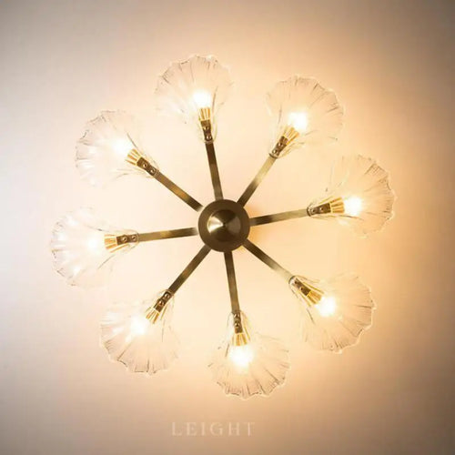 plafonnier en verre antique coquille cuivre lumière moderne design élégant