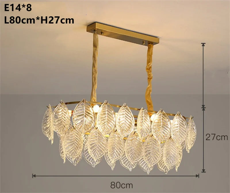 Moderner Vintage-Kronleuchter aus goldenem Glas für die Innendekoration