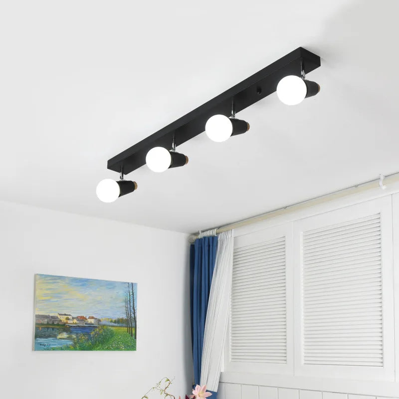 plafonnier led moderne nordique montage en surface fer long - vue 3 sur 6