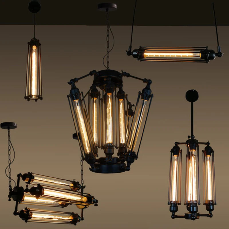 suspension vintage industrielle avec ampoule edison pour restaurant - vue 4 sur 8
