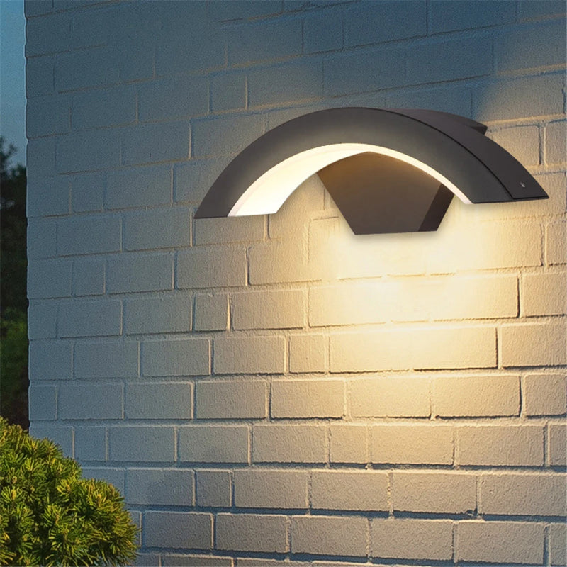 applique murale led extérieure étanche en forme de lune créative