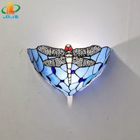 Wandleuchte aus Glas im Libellenmotiv im Tiffany-Stil für stilvolle Inneneinrichtung