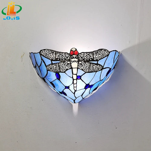 Wandleuchte aus Glas im Libellenmotiv im Tiffany-Stil für stilvolle Inneneinrichtung