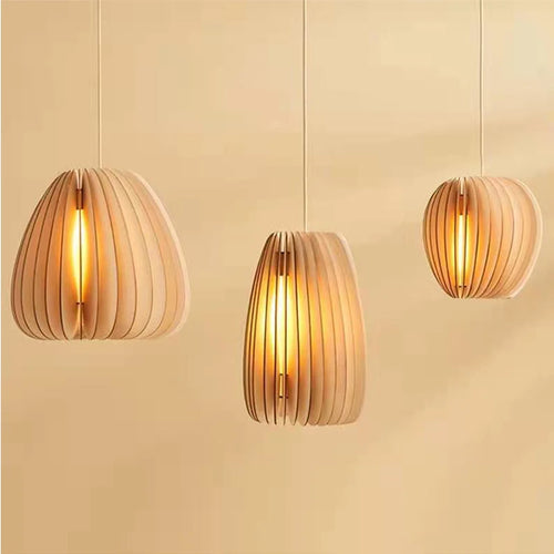 lampes suspendues en bois minimaliste pour restaurant créatives citrouille médiévale
