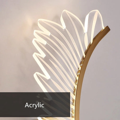 applique murale led nordique en laiton avec ailes d'ange