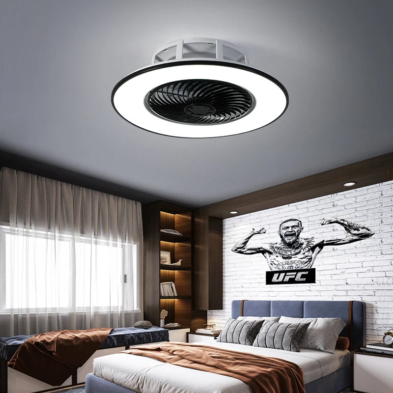 plafonnier led avec ventilateur design moderne 2021 - vue 4 sur 10