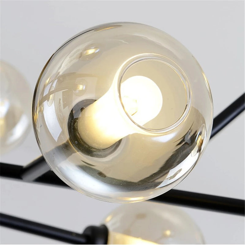 Lustre Nordique LED Salon Chambre Cuisine Boule de Verre moléculaire