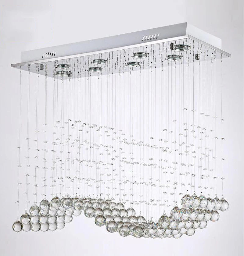 lampe rectangulaire en cristal pour bar et restaurant moderne - vue 5 sur 6