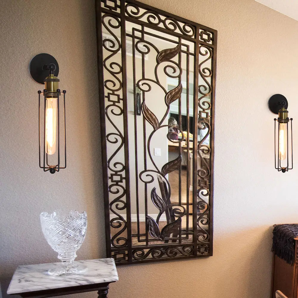 Vintage industriel applique murale LED lumière rétro Loft appliques E27 fer abat-jour Cage garde applique lumières intérieures éclairage Wandlamp - vue 7 sur 6