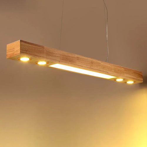 Moderne LED-Pendelleuchte aus Holz für stilvolle Wohnraumgestaltung