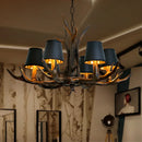 lustre vintage amérique pour café bar hôtel avec suspension deerhorn