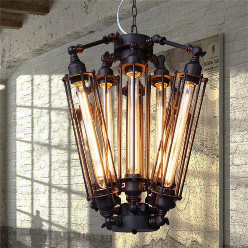 suspension vintage industrielle avec ampoule edison pour restaurant - vue 7 sur 8