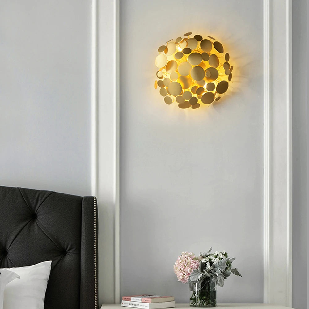 applique murale en feuilles d'érable dorées design moderne - vue 5 sur 11