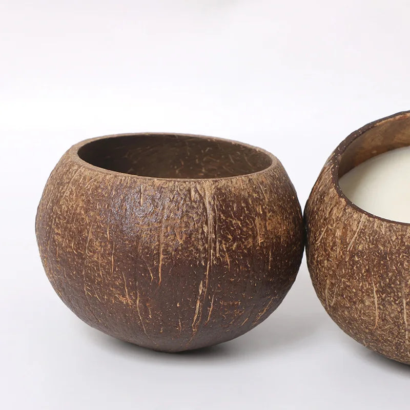 bougeoir en coquille de noix de coco décoration romantique pour la maison - vue 8 sur 7