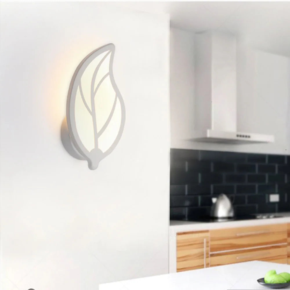 Applique murale LED nordique moderne en forme de feuille - vue 7 sur 8