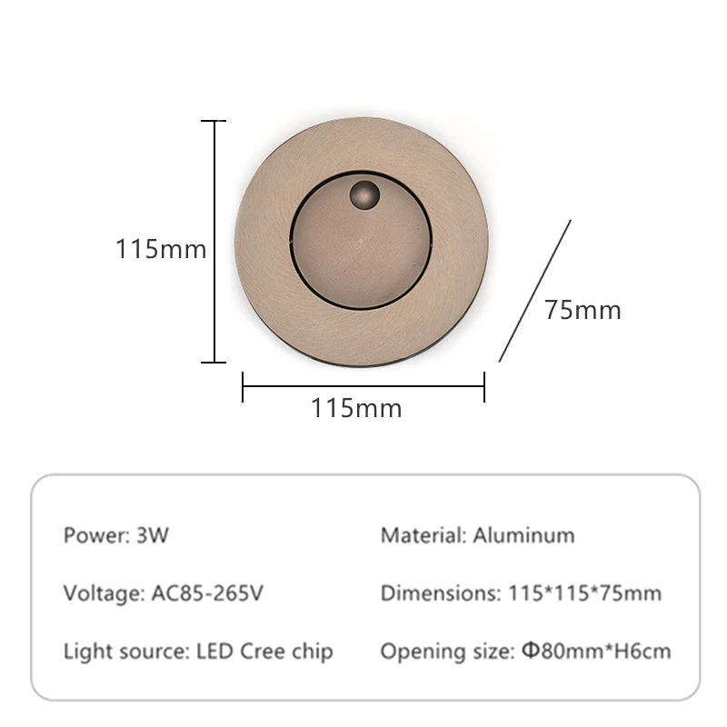 LED-Wandleuchte mit 360 Grad Rotation und klappbarem Schalter