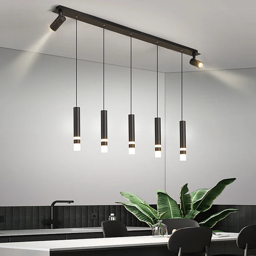 Moderner minimalistischer Kronleuchter mit drei LED für luxuriöse Esstische - vue 3 sur 12