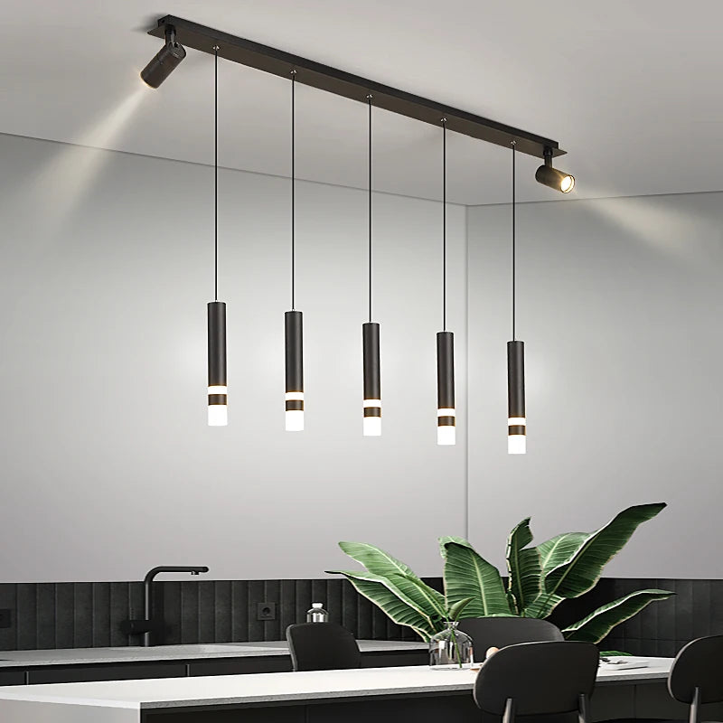 Moderner minimalistischer Kronleuchter mit drei LED für luxuriöse Esstische - vue 3 sur 12