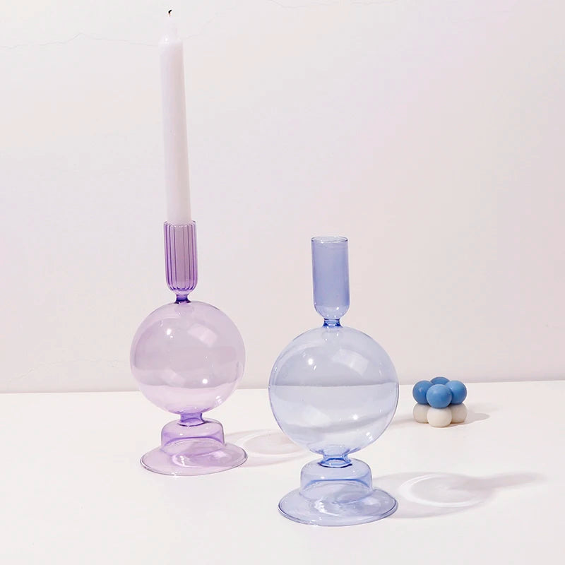 bougeoir en verre pour décoration romantique et festive - vue 6 sur 15