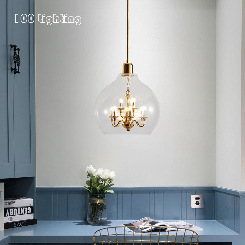 lustres en verre pour décoration de loft et restauration - vue 2 sur 6