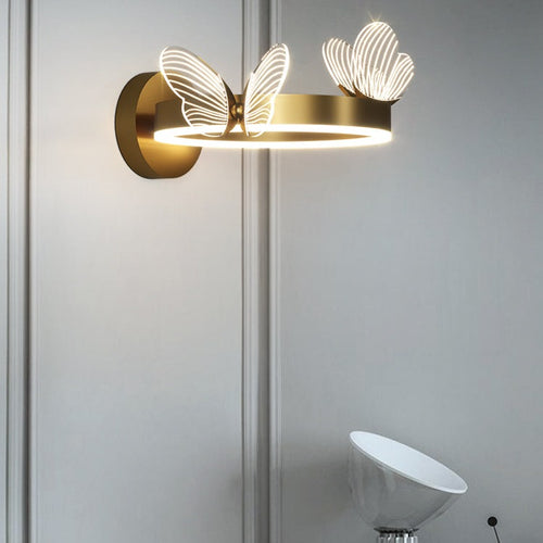 Applique murale design LED en métal rond Papillon - vue 5 sur 6