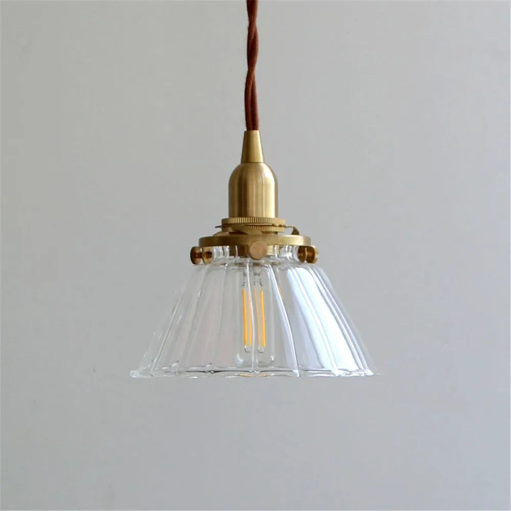 Loft Industrielle LED-Pendelleuchte Retro Messing Glas Antike Hängeleuchte - vue 3 sur 8