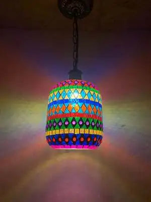 suspension LED en mosaïque turque style bohémien rétro vintage - vue 13 sur 14