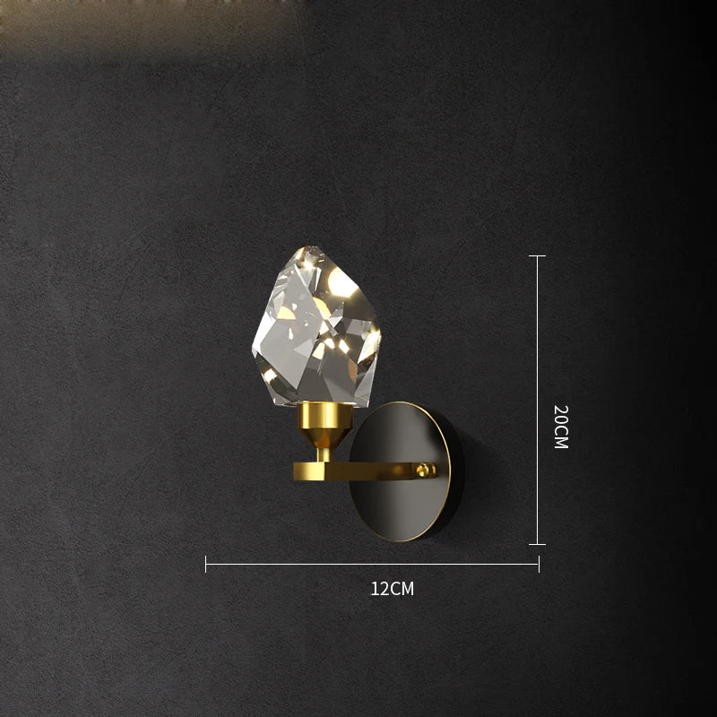Postmoderne LED-Wandleuchte aus Messing und Kristall - vue 18 sur 22