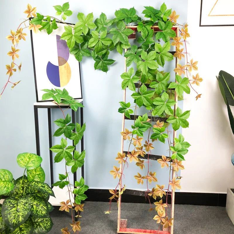 plantes artificielles avec grandes feuilles pour décoration murale - vue 4 sur 6
