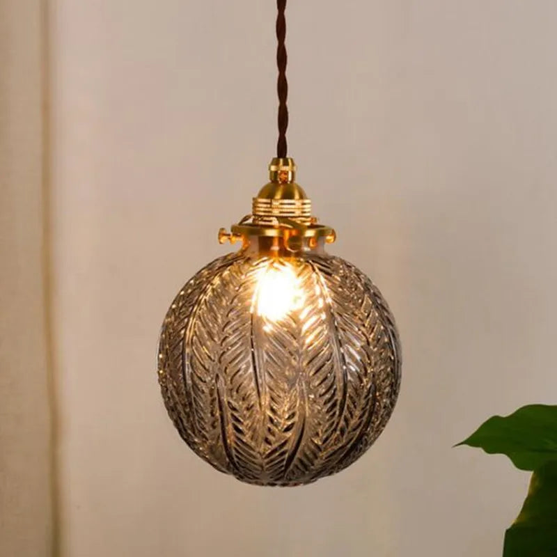 Pendelleuchte aus japanischem Glas im Vintage-Stil für industrielle Einrichtung - vue 3 sur 10