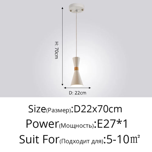 Moderne Pendelleuchte aus Holz kreative Macaron - vue 11 sur 17