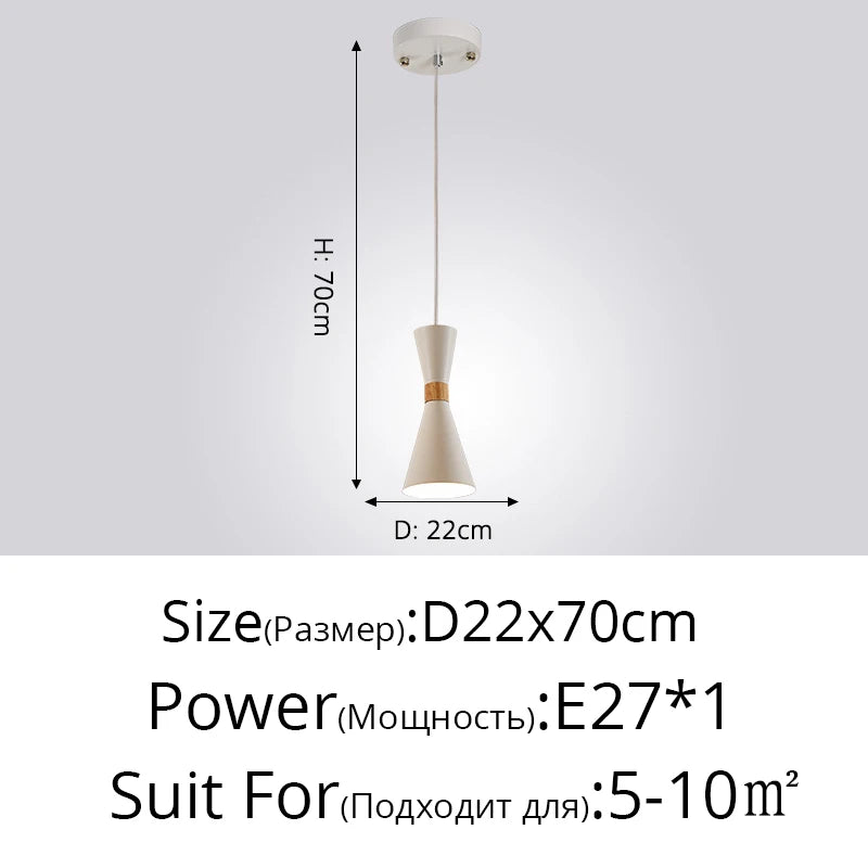 Moderne Pendelleuchte aus Holz kreative Macaron - vue 11 sur 17