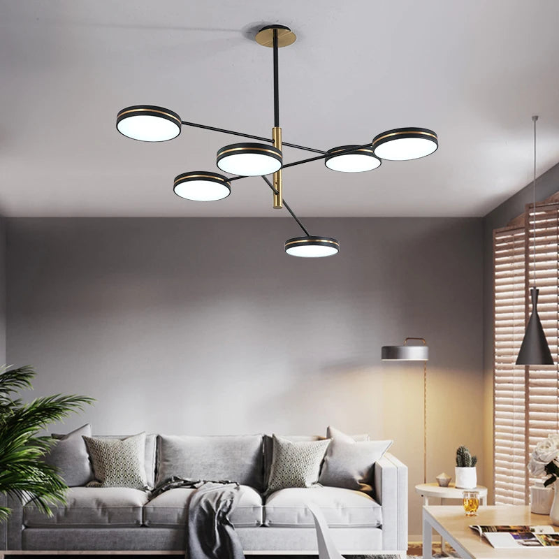 lustre led moderne décoration tuyau érigé éclairage intérieur - vue 5 sur 10