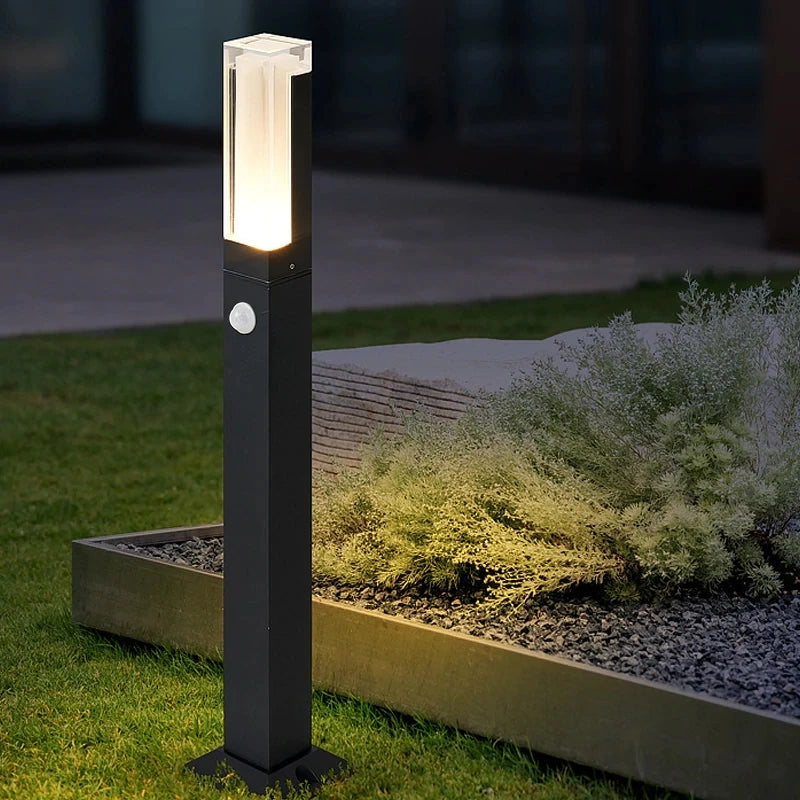 Capteur de mouvement extérieur 10W LED lampe à gazon étanche IP65 en aluminium acrylique abat-jour cour Villa paysage voie pelouse lumières - vue 4 sur 12