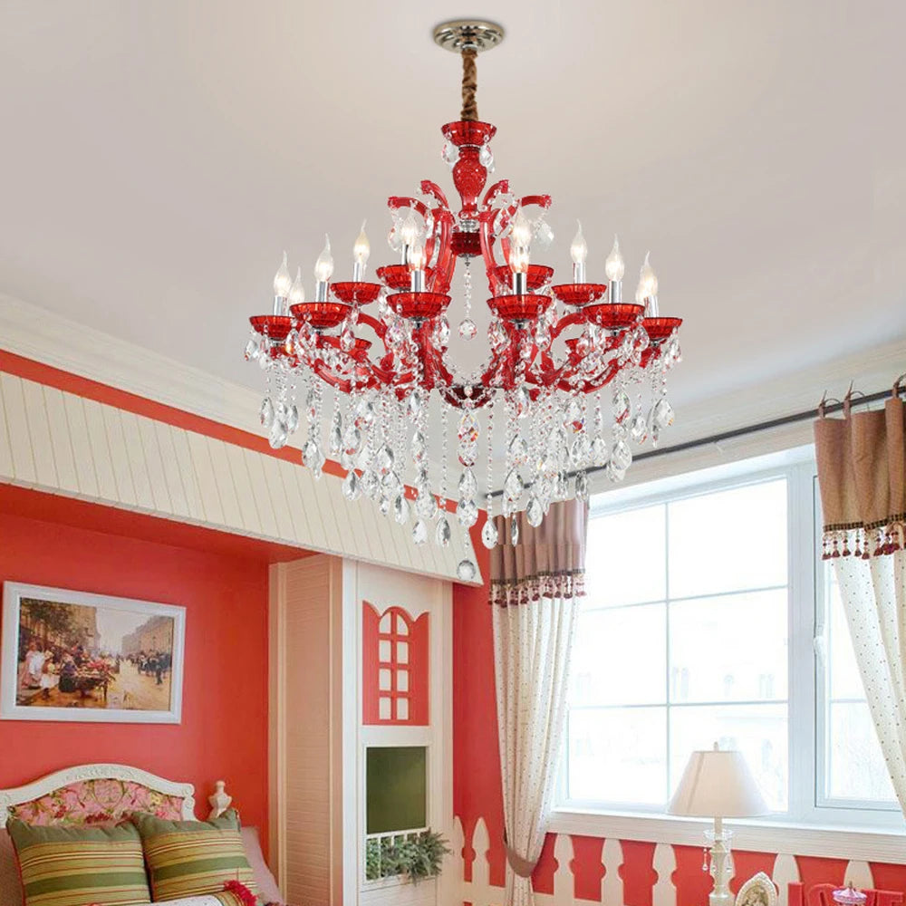 Moderner Kronleuchter aus Eisen und Kristallglas im Art-déco-Stil als Pendelleuchte - vue 5 sur 9